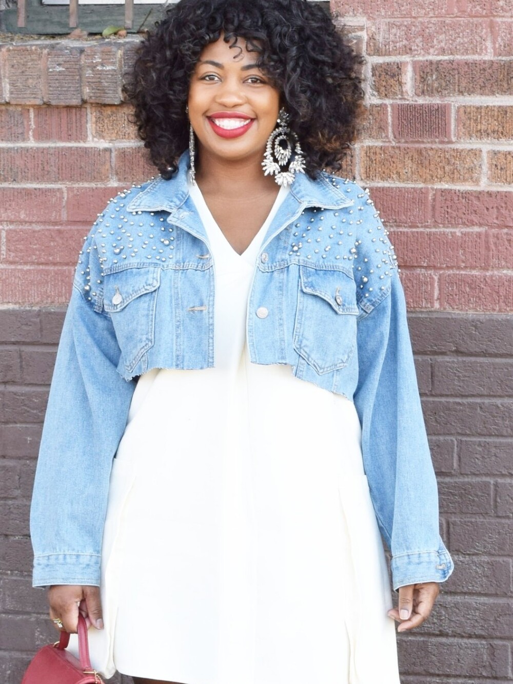 Embellished Cropped Denim Jacket